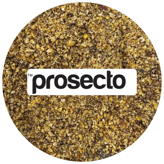 Prosecto bait with white logo in centre
